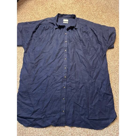 J. CREW Short sleeve Tunic Dress; Navy Blue 100% Linen Women's Dress, 3X; NWOT - Picture 13 of 13